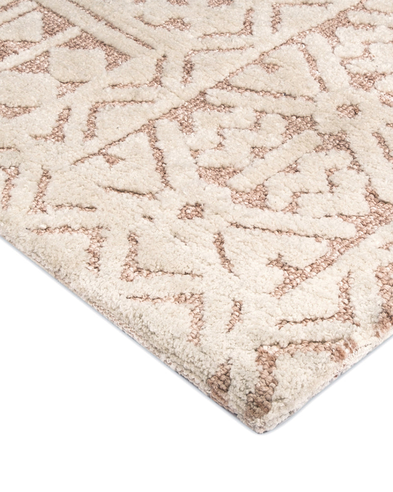 Bobbie Peach and Ivory Textured Tribal Rug