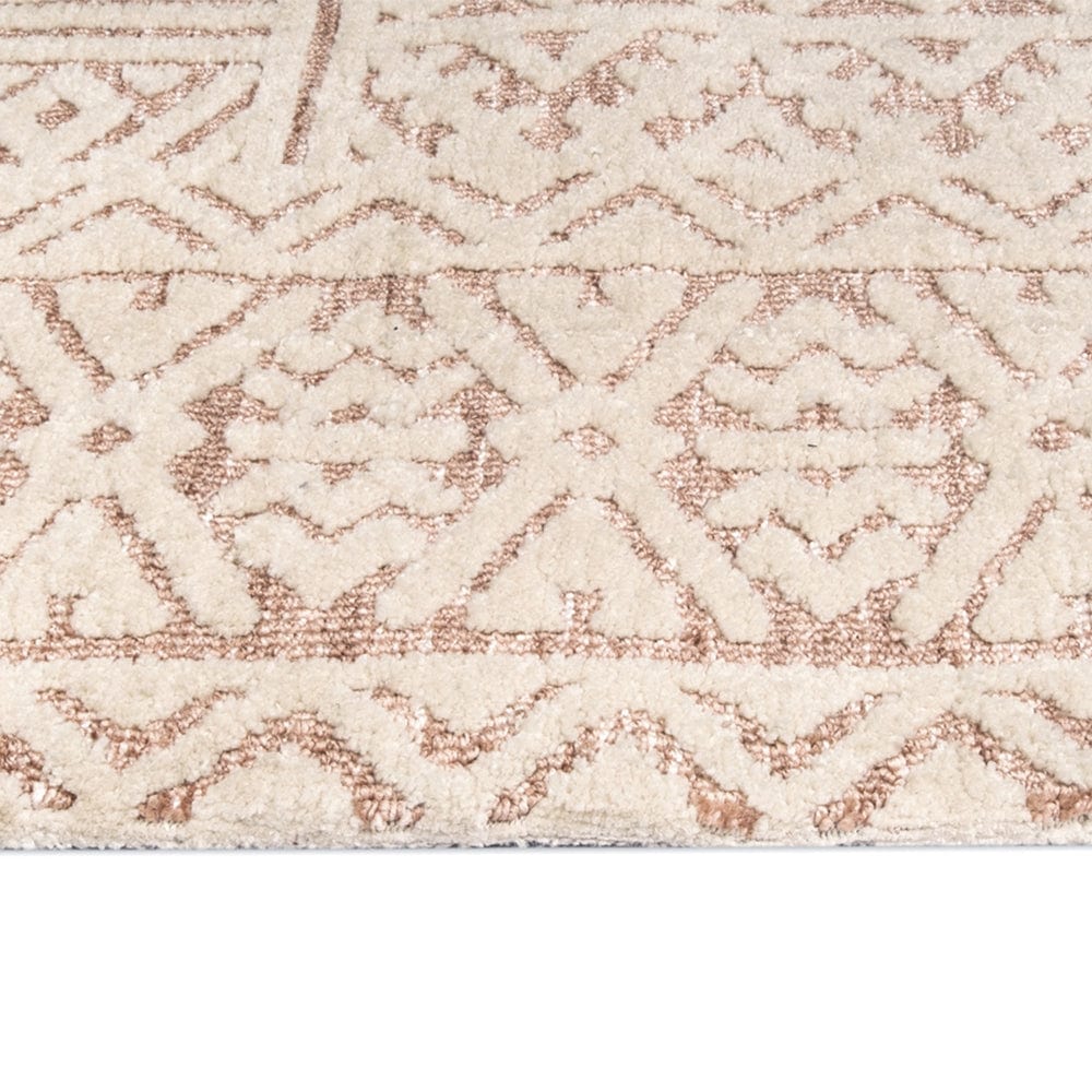 Bobbie Peach and Ivory Textured Tribal Rug
