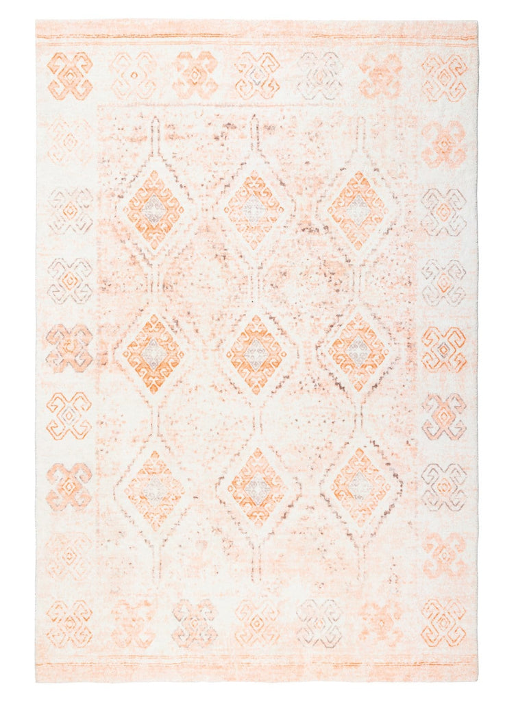 Caitlin Orange and Peach Tribal Pattern Washable Rug