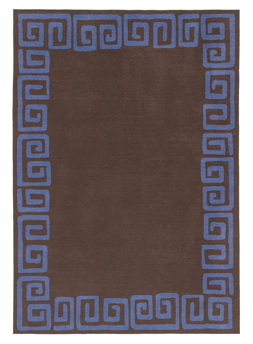 Callista Deep Chocolate and Vivid Blue Geometric Indoor Outdoor Rug