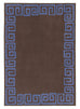 Callista Deep Chocolate and Vivid Blue Geometric Indoor Outdoor Rug