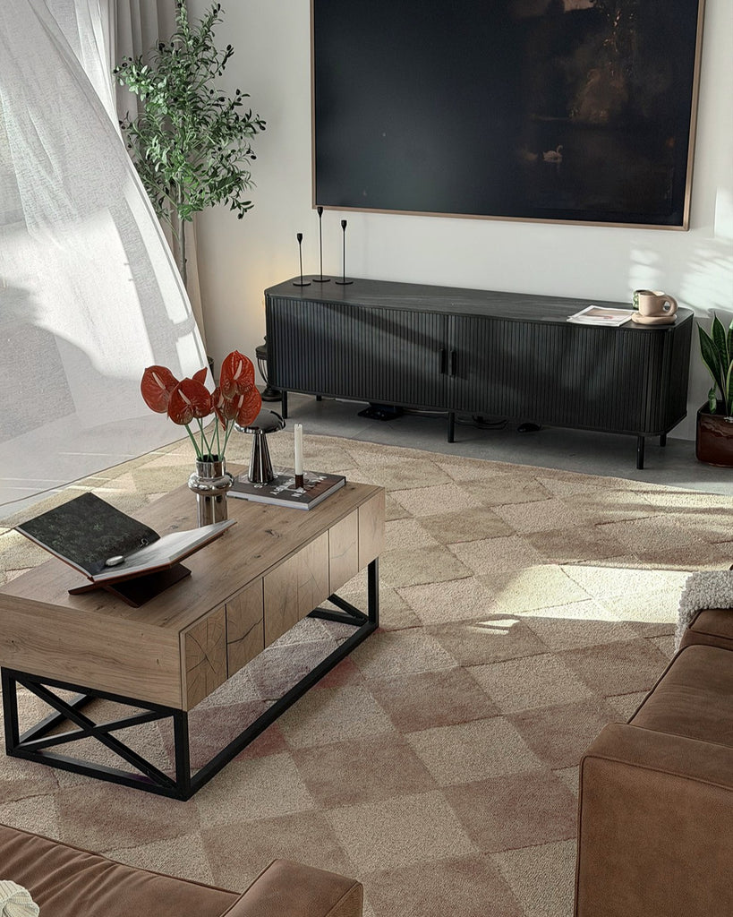 Canaya Beige Diamond Hand-Tufted Rug