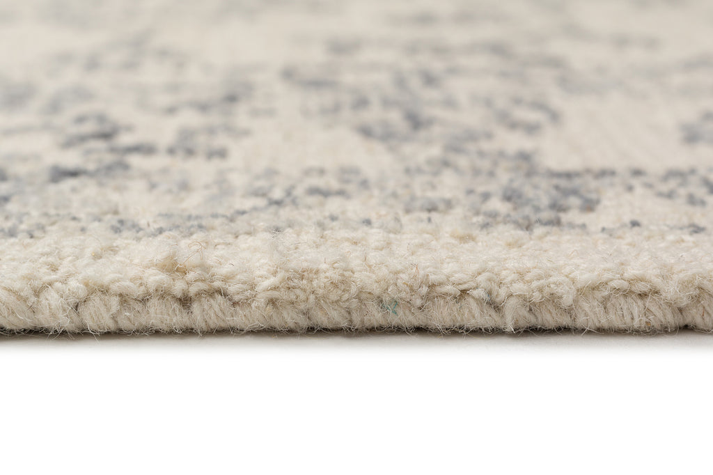 Capella Ivory Grey Medallion Tufted Wool Rug