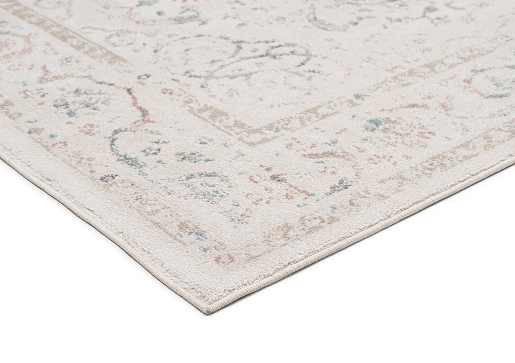 Caribou Cream and Pink Traditional Rug