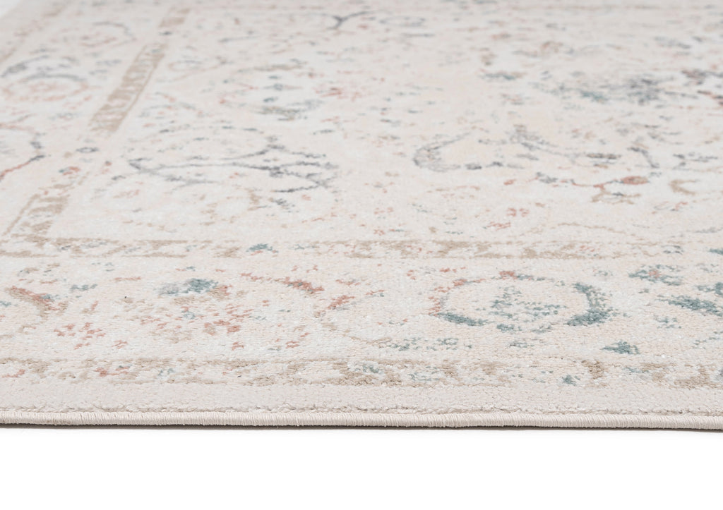 Caribou Cream and Pink Traditional Rug