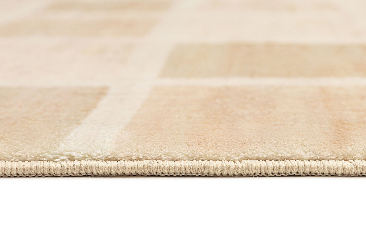 Caspia Beige Brown Checkered Washable Rug