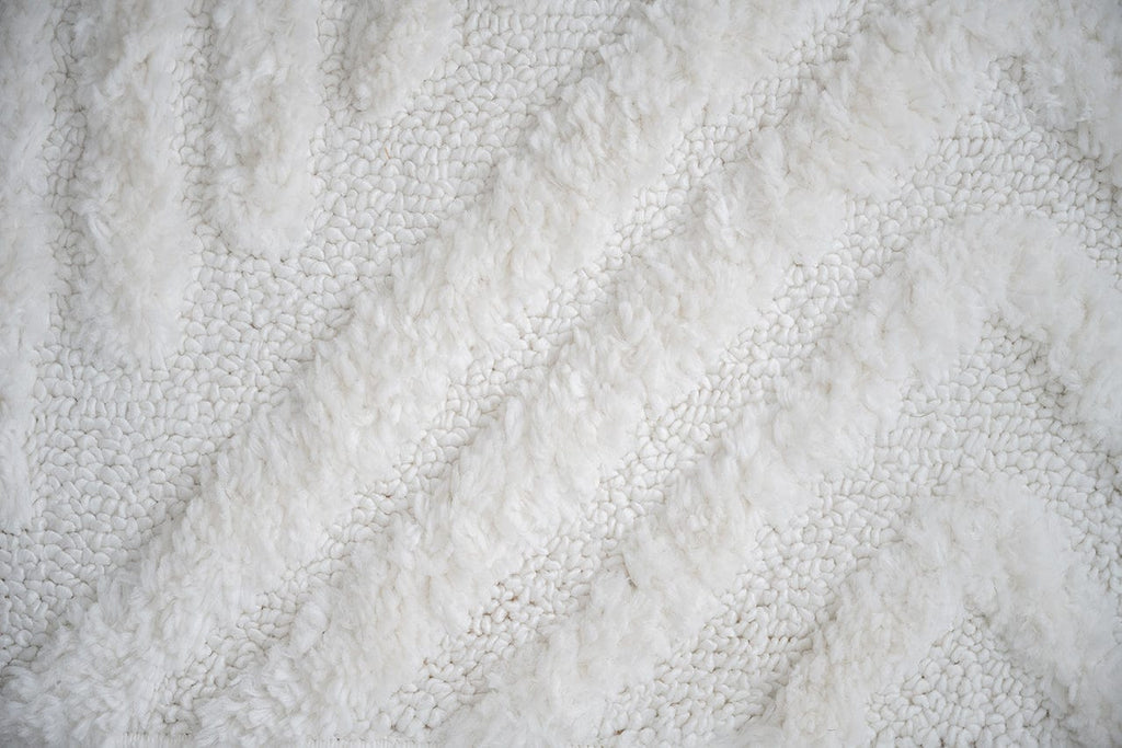 Catriona Ivory Cream Geometric Textured Rug