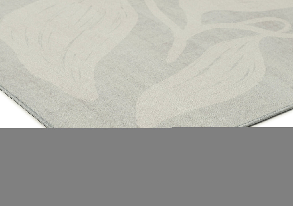 Cattleya Grey Botanical Washable Rug