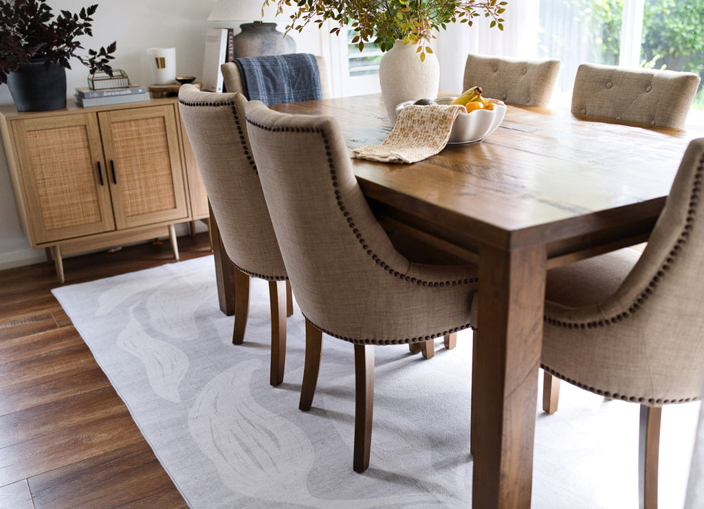 Cattleya Grey Botanical Washable Rug