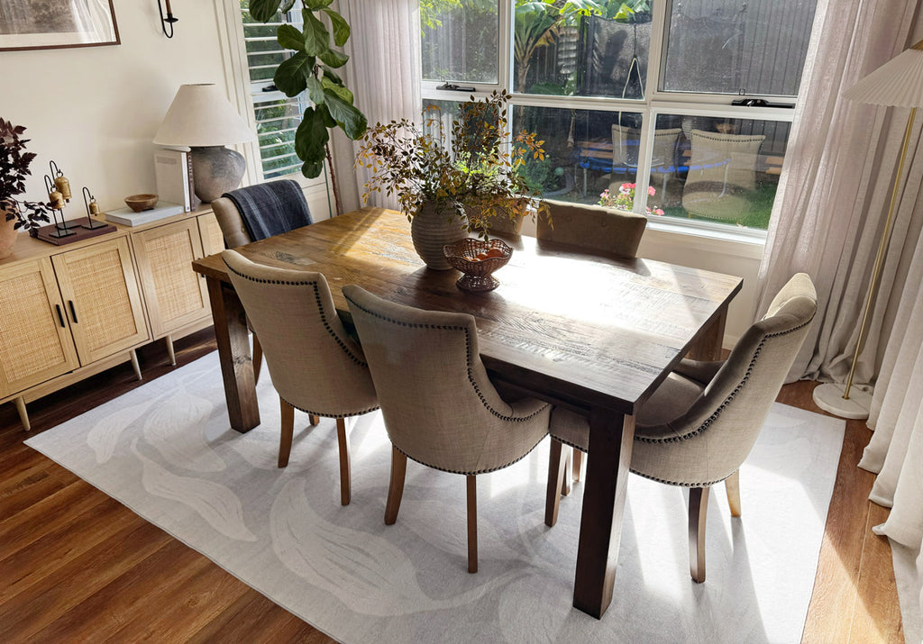 Cattleya Grey Botanical Washable Rug