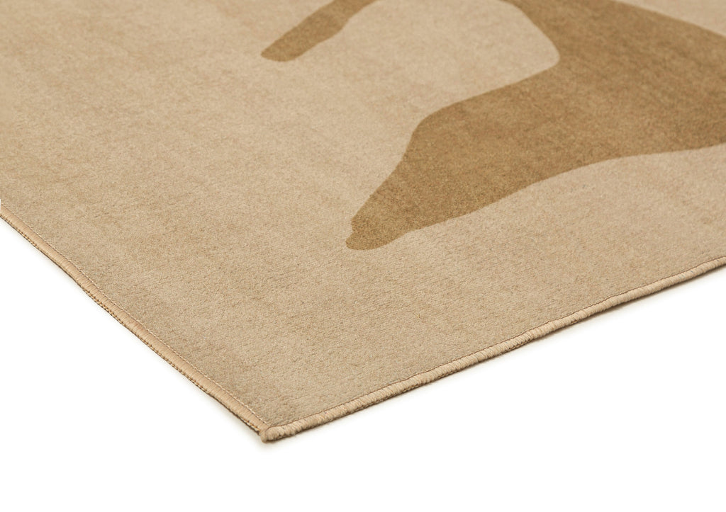 Cece Beige and Brown Botanical Washable Rug