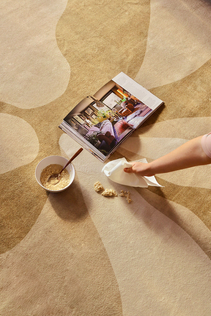 Cece Beige and Brown Botanical Washable Rug