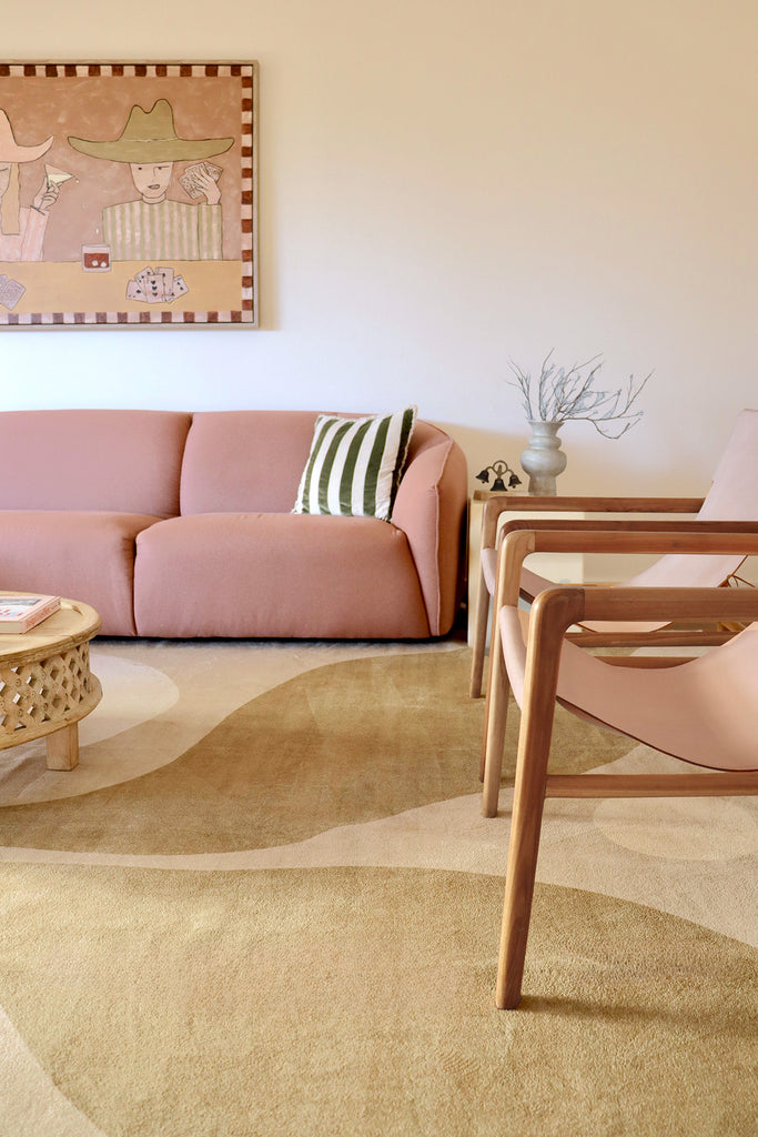 Cece Beige and Brown Botanical Washable Rug