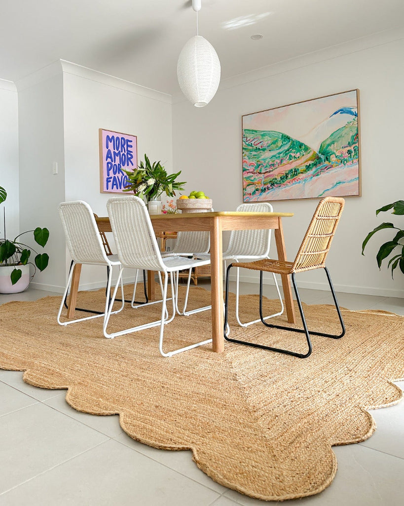 Celeste Natural Brown Scalloped Jute Rug