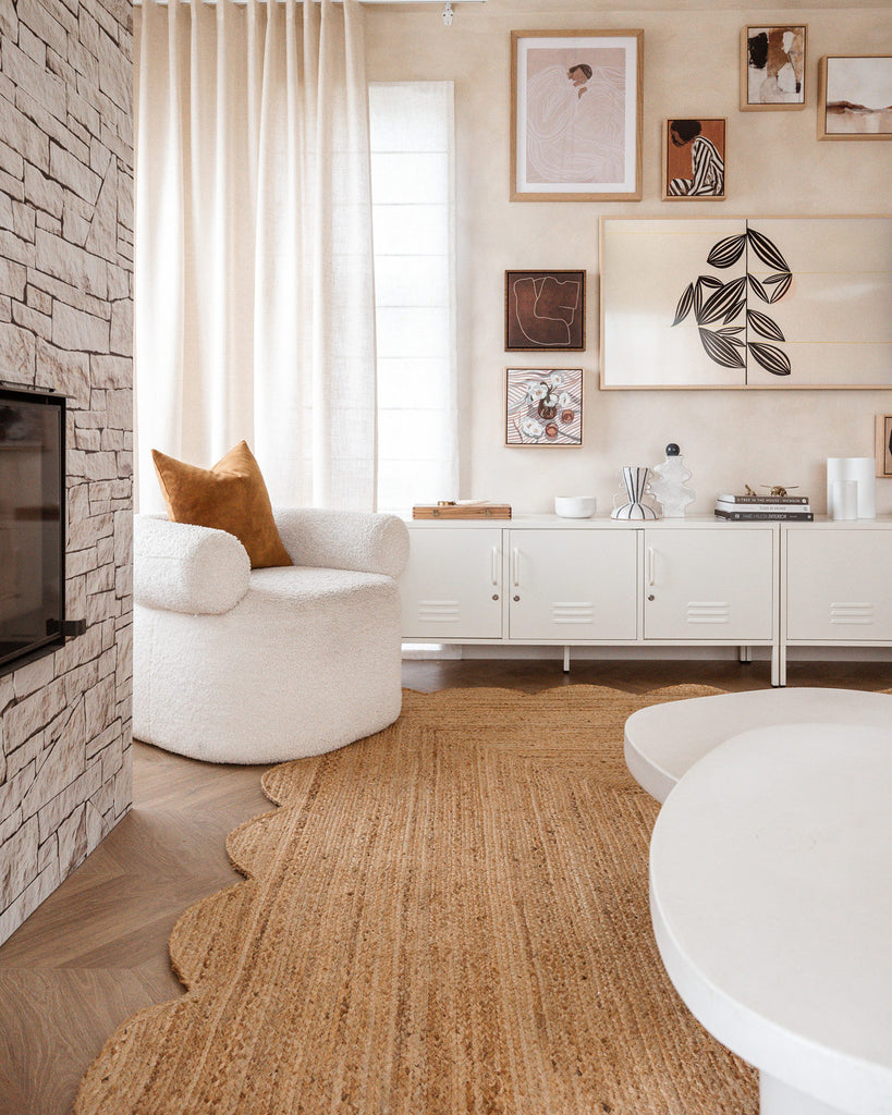 Celeste Natural Brown Scalloped Jute Rug