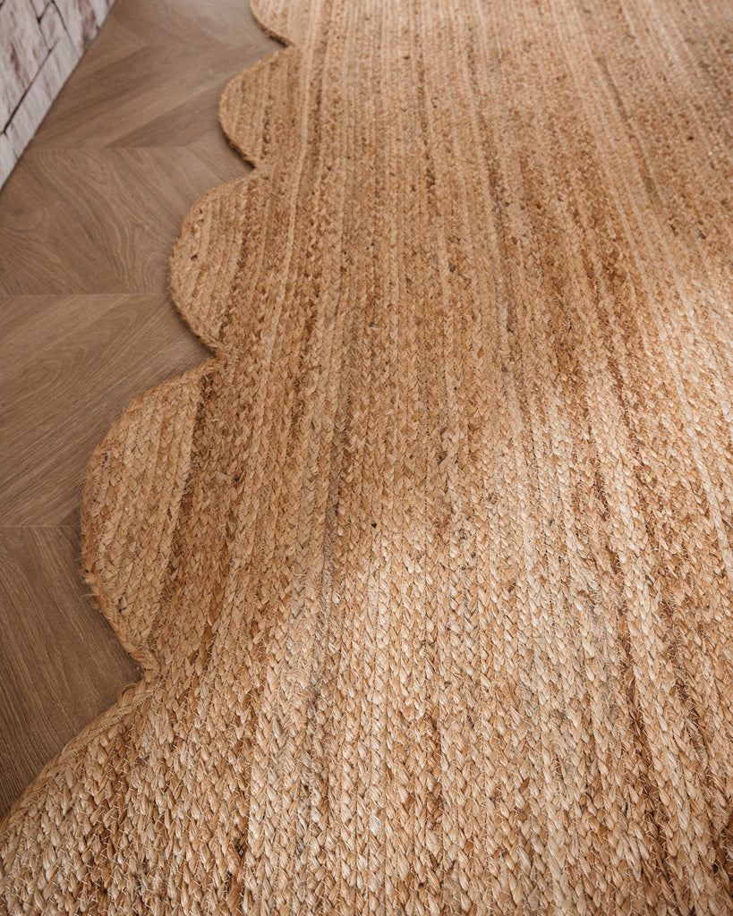 Celeste Natural Brown Scalloped Jute Rug