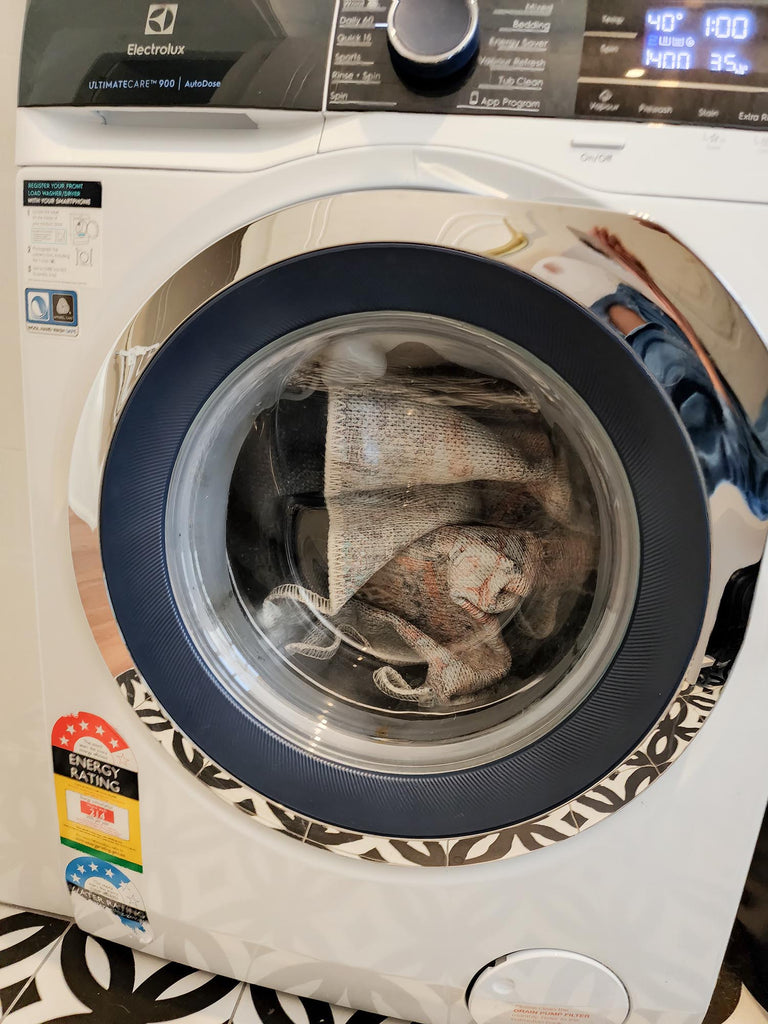 Ceren Orange and Blue Traditional Distressed Washable Runner Rug