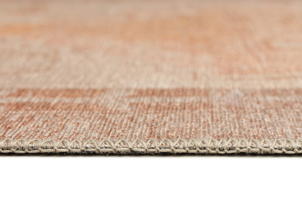 Charlize Cream and Peach Medallion Washable Runner Rug