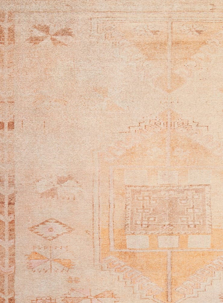 Charlize Cream and Peach Medallion Washable Rug