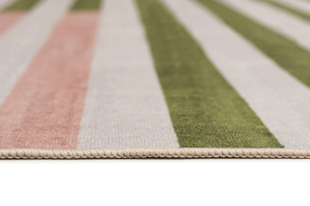 Chisa Green and Pink Washable Rug
