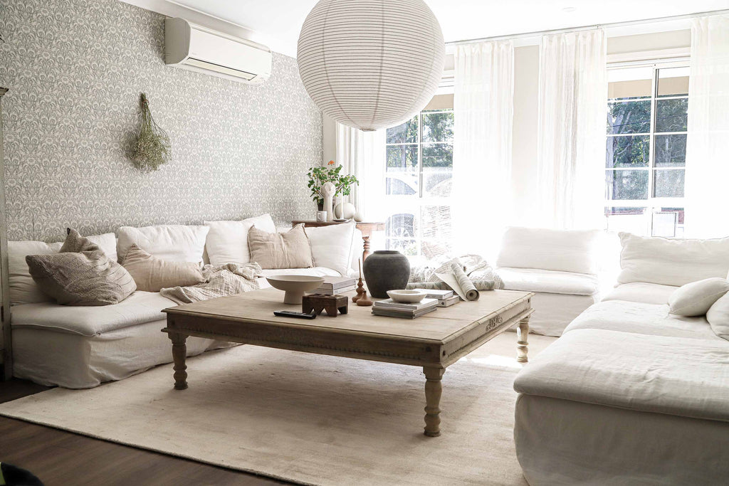 Claude Beige and Ivory Distressed Viscose Rug