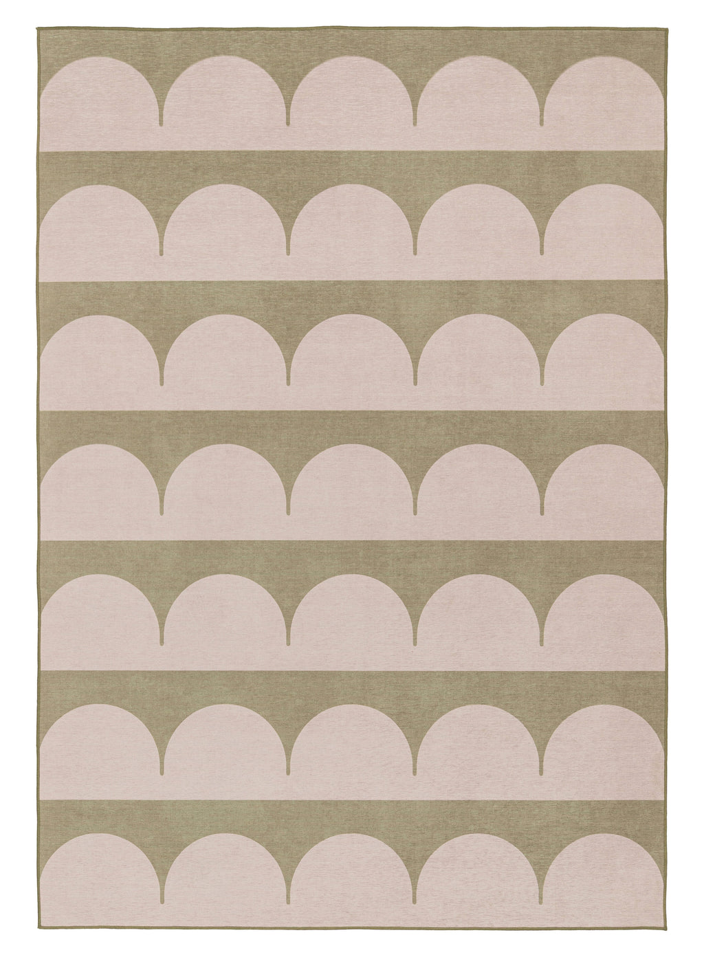 Cleo Blush and Sage Arch Pattern Indoor Outdoor Rug