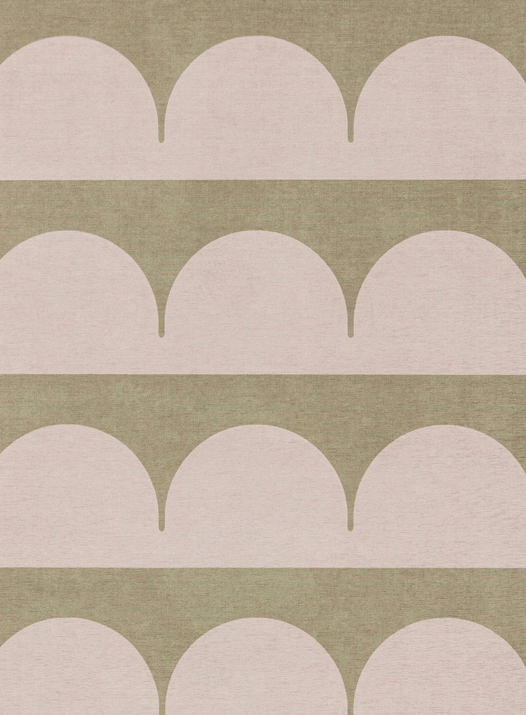 Cleo Blush and Sage Arch Pattern Indoor Outdoor Rug