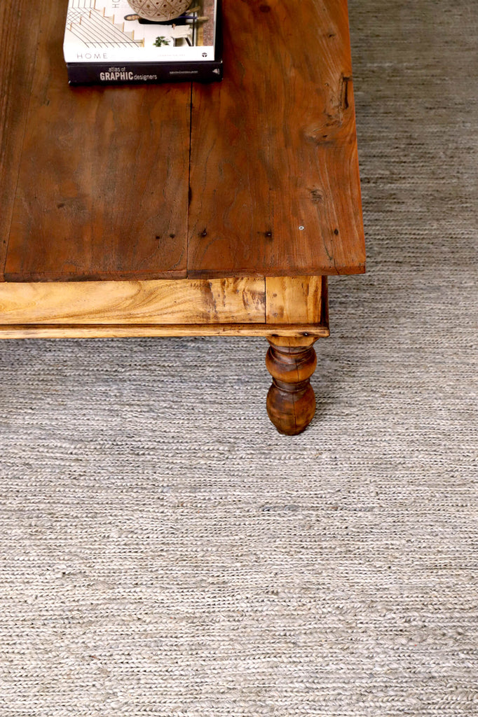 Clover Brown And Green Braided Jute Rug