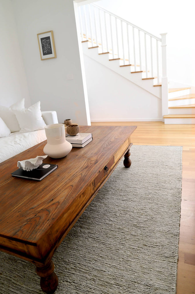 Clover Brown And Green Braided Jute Rug