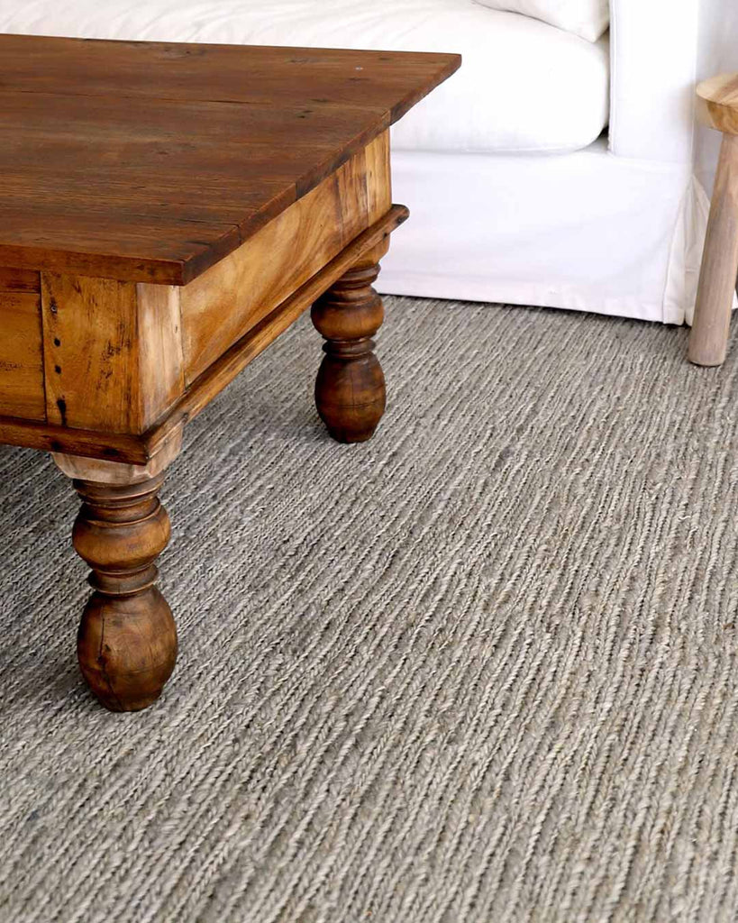 Clover Brown And Green Braided Jute Rug