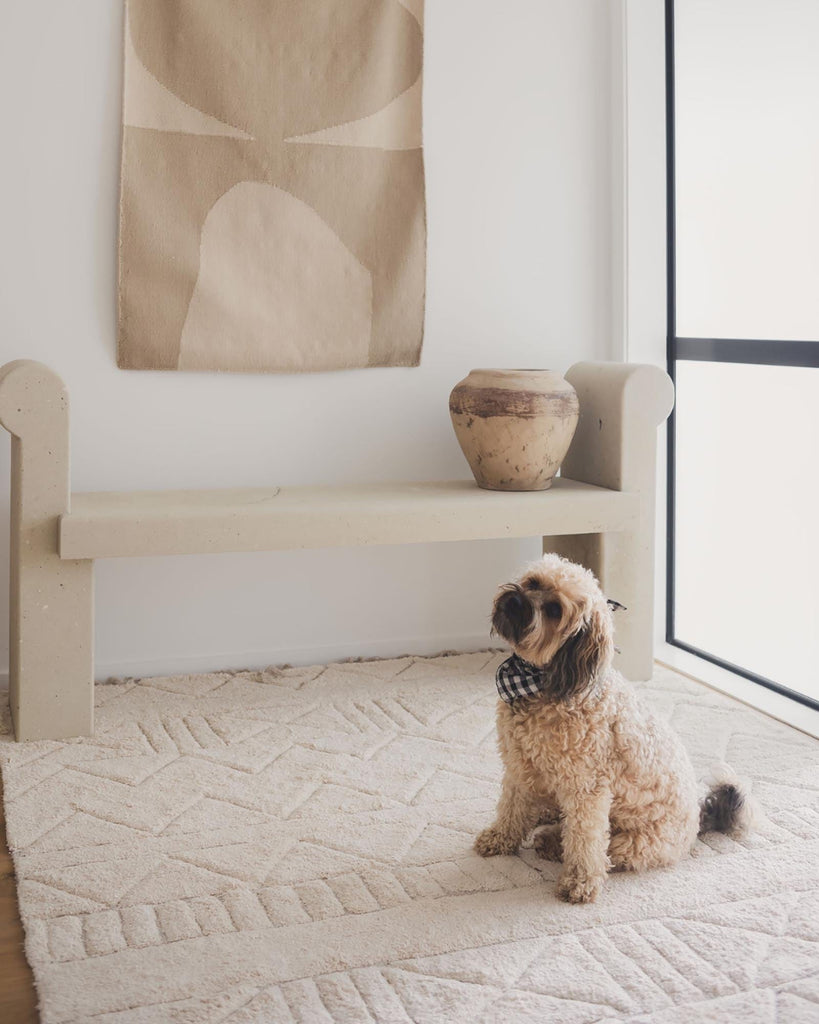 Coco Ivory Tribal Textured Washable Shag Rug