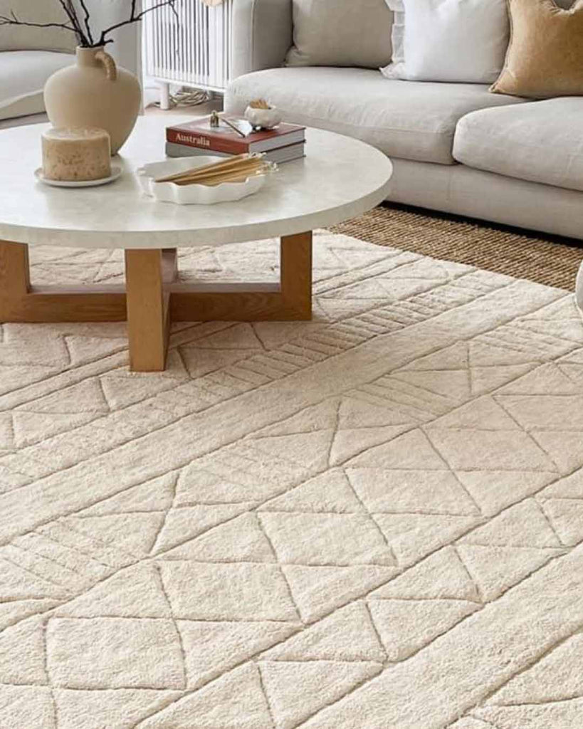 Coco Ivory Tribal Textured Washable Shag Rug