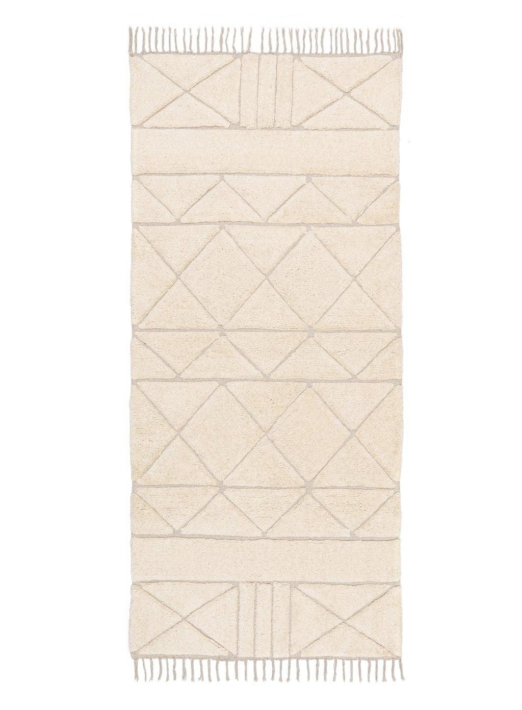 Coco Ivory Tribal Washable Runner Rug