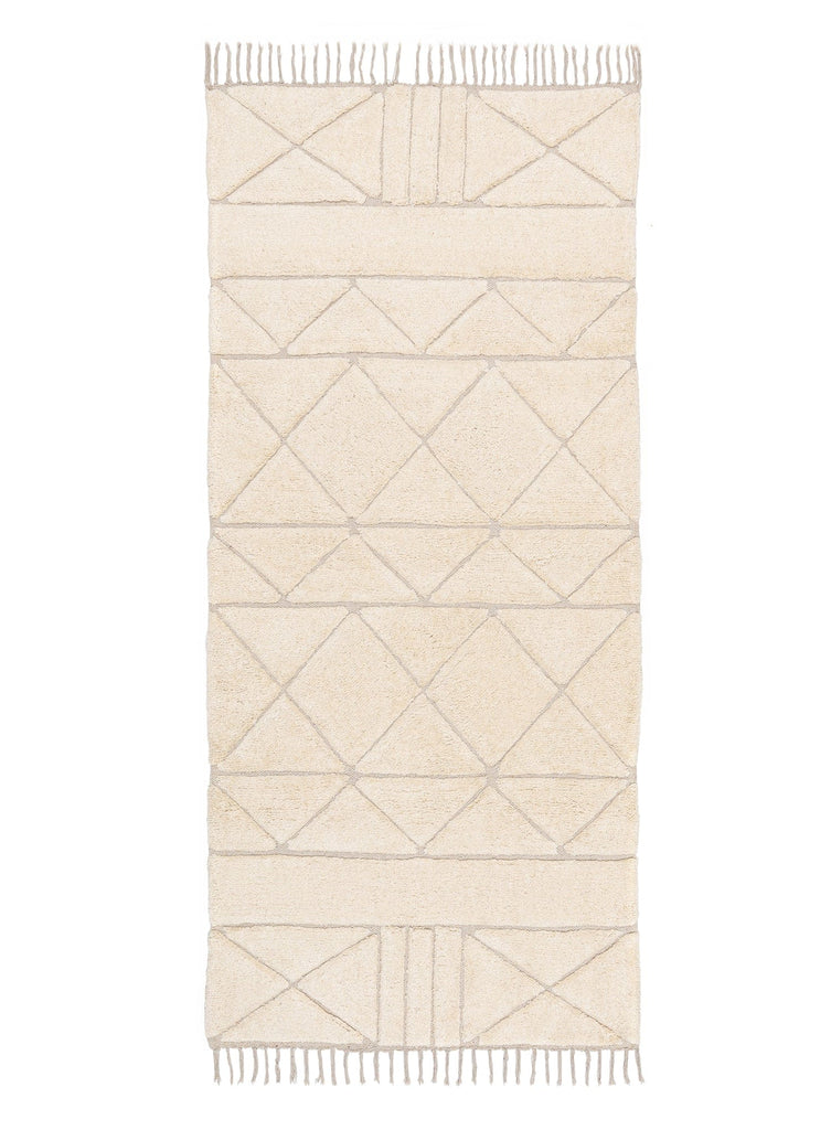 Coco Ivory Tribal Washable Runner Rug