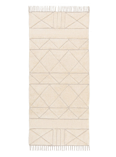 Coco Ivory Tribal Washable Runner Rug