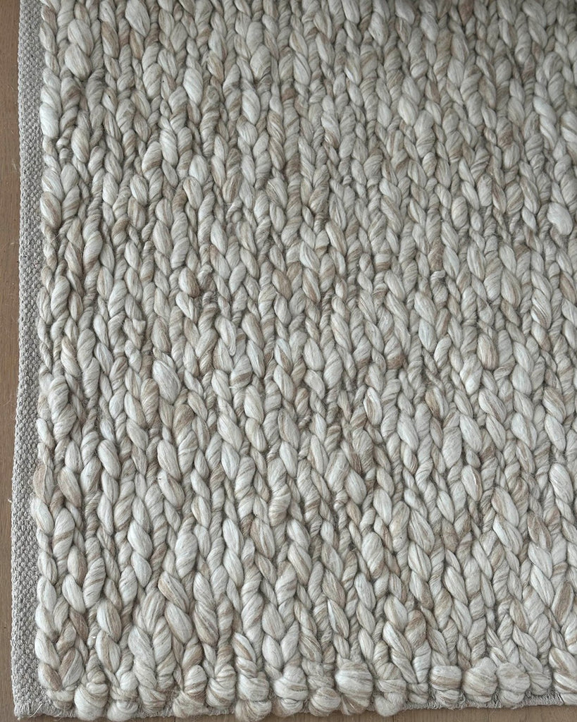 Colette Cream and Beige Marbled Wool Rug