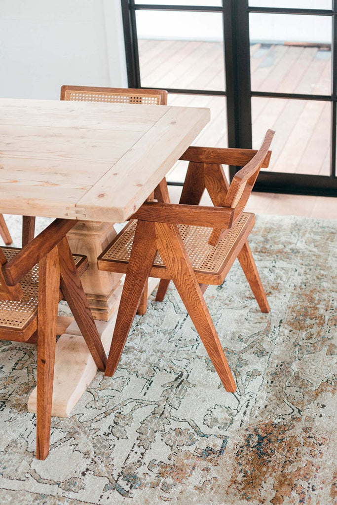 Constance Beige And Blue Distressed Floral Rug