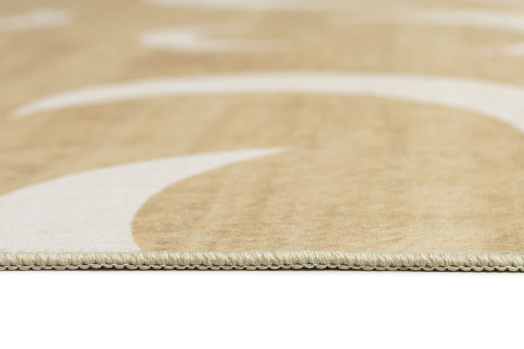Copata Beige Cream Moon Washable Rug