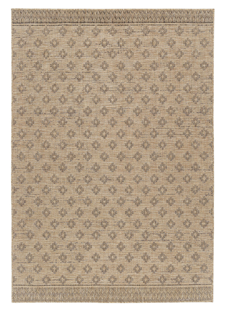 Cove Sand Nude and Ash Medallion Indoor Outdoor Rug
