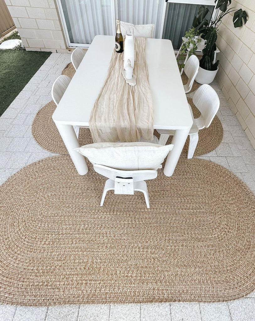 Cynthia Beige Modern Braided Indoor Outdoor Rug