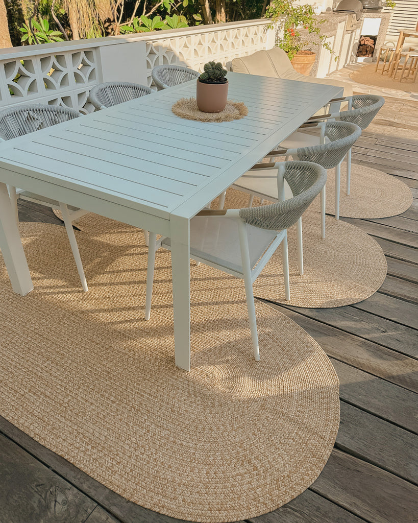 Cynthia Beige Modern Braided Indoor Outdoor Rug