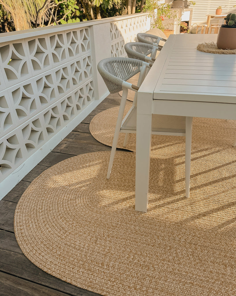 Cynthia Beige Modern Braided Indoor Outdoor Rug