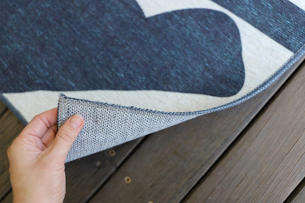 Damaris Blue Grey Cream Indoor Outdoor Washable Rug