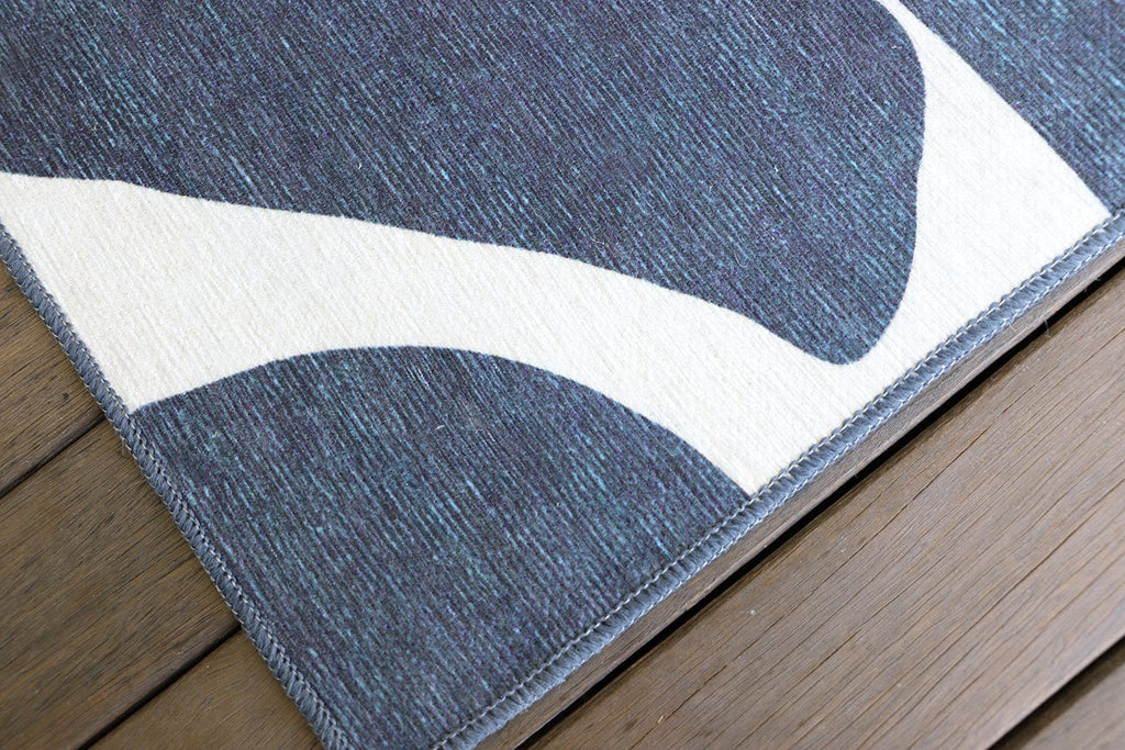 Damaris Blue Grey Cream Indoor Outdoor Washable Rug