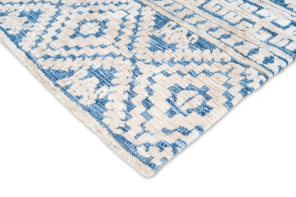 Daphne Blue Tribal Textured Rug