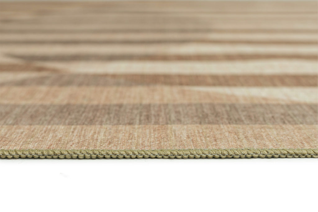 Delos Warm Sand and Soft Taupe Striped Indoor Outdoor Rug