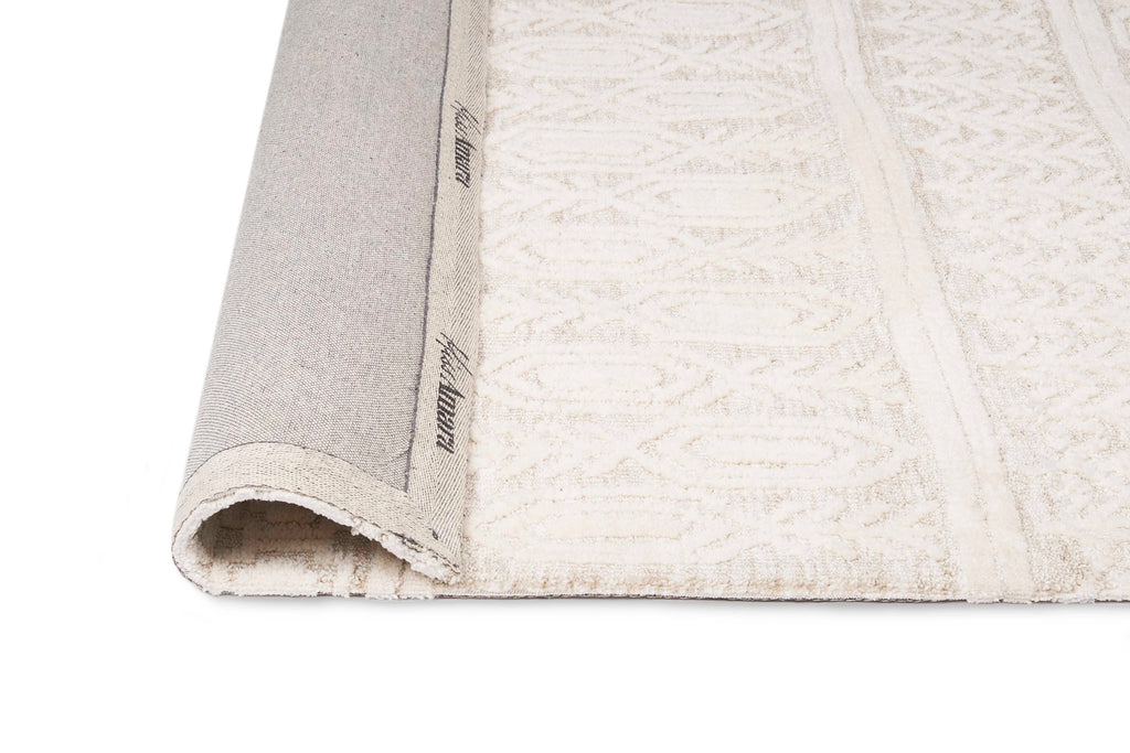 Delphine Ivory and Beige Tribal Transitional Rug