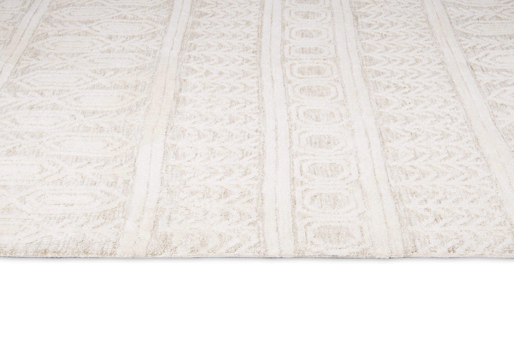 Delphine Ivory and Beige Tribal Transitional Rug