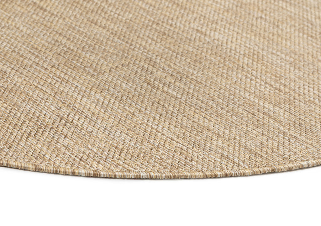 Dune Natural Beige Woven Indoor Outdoor Round Rug