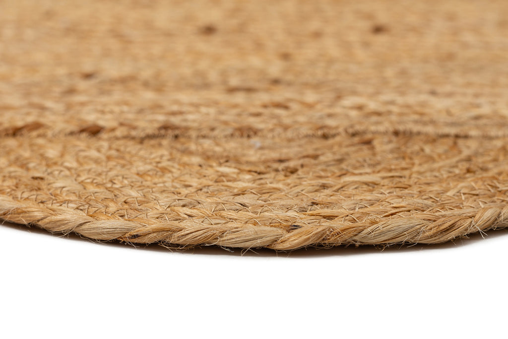 Ejiya Natural Brown Scalloped Jute Runner Rug